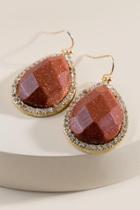 Francesca's Misty Faceted Resin Teardrop Earrings - Rust