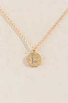 Francesca Inchess L Initial Crystal Coin Pendant - Gold