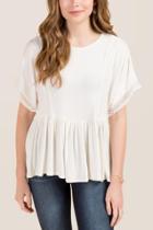 Francesca Inchess Sabine Drop Waist Fashion Tee - White