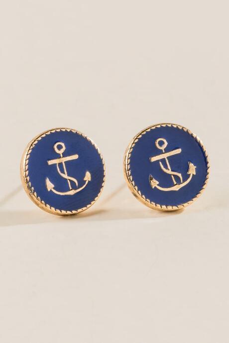 Francesca's Mariam Nautical Studs - Navy