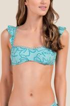 Francesca's Amanda Floral Swimsuit Top - Teal