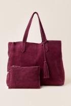 Francesca's Gina Suede Tote - Burgundy