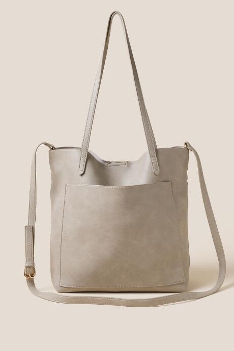 Francesca's Rosie Soft Vegan Leather Tote In Gray - Gray