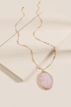 Francesca's Destiny Semi-precious Stone Pendant Necklace - Pale Pink