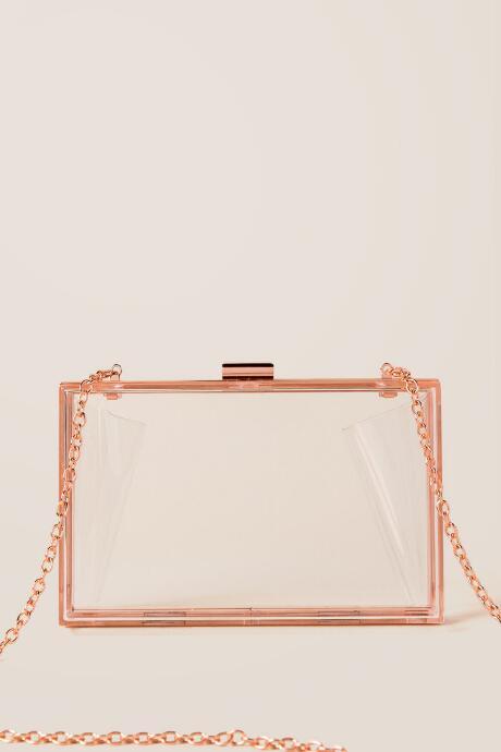 Francesca's Gensis Clear Box Clutch - Clear