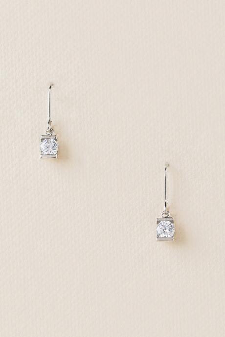 Francesca's Sophia Cubic Zirconia Drop Earring - Crystal