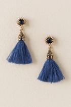 Francesca's Romy Tassel Drop Earring In Navy - Navy