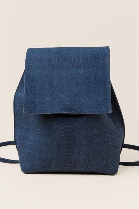 Francesca's Adaline Snake Skin Backpack - Navy