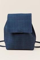 Francesca's Adaline Snake Skin Backpack - Navy