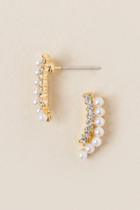 Francesca's Elhae Pearl Crawler Earring - Pearl