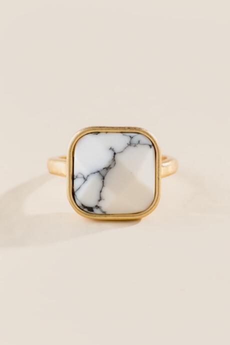 Francesca's Stacey Semi Precious Ring - White