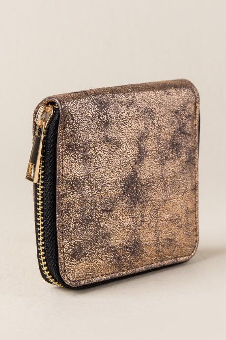 Francesca's Scout Metallic Wallet - Gold