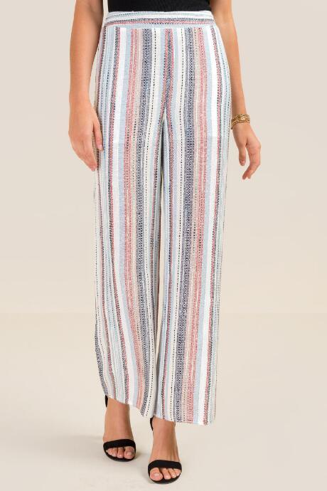 Francesca's Sylvia Striped Pants - Ivory