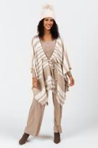 Francesca's Mary Belted Kimono - Taupe
