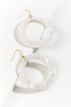 Francesca's Olive Round White Earrings - White