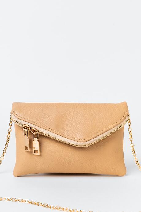 Francesca's Brandi Mini Angled Crossbody - Natural