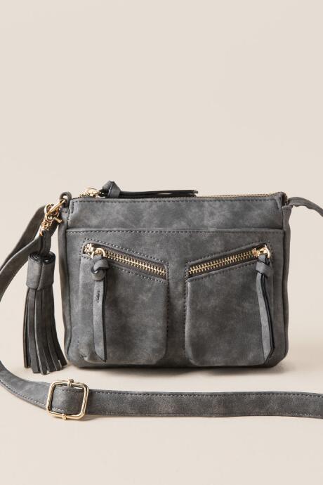 Francesca's Alisha Mini Crossbody - Charcoal