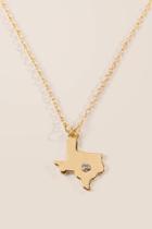 Francesca's Crystal Texas Pendant Necklace - Gold