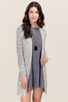 Mi Ami Audrey Open Stitch Cardigan - Taupe