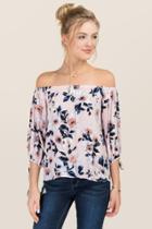 Blue Rain Giselle Floral Off The Shoulder Top - Pink