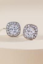 Francesca's Bria Cubic Zirconia Square Studs - Crystal