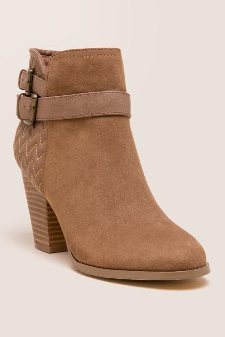 Vogue Quail Chevron Quilted Bootie - Camel