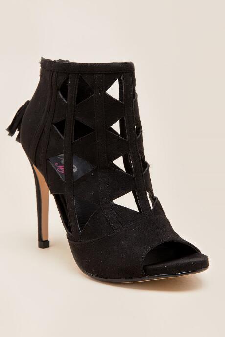 Xoxo - Catalina Cutout Peep Toe Heel - Black