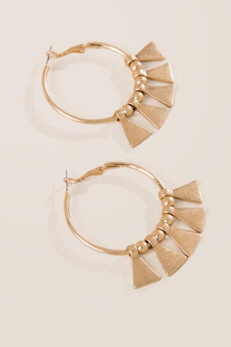 Francesca's Paloma Triangle Metal Hoops - Gold