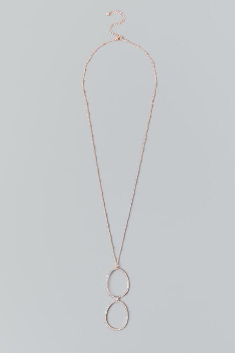 Francesca's Aurelia Rose Gold Ovals Necklace - Rose/gold
