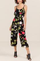 Francesca Inchess Dulcie Floral Ruffle Top Jumper - Black