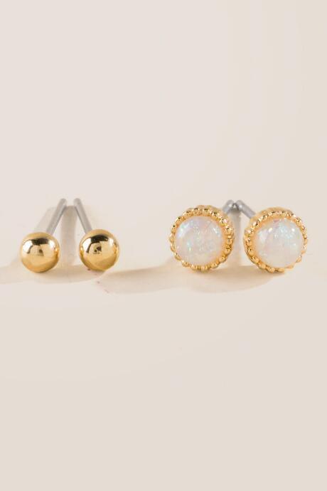 Francesca Inchess Beverly Opal Stud Set - Iridescent