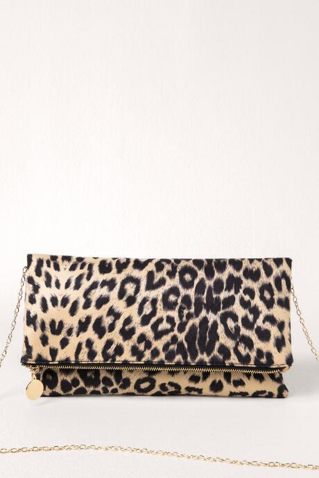 Francesca's Kingston Foldover Leopard Clutch - Leopard