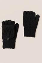 Francesca's Larysa Lurex Flip Top Gloves - Black