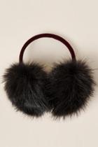 Francesca's Jaleh Fur Velvet Ear Muffs - Black