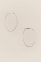 Francesca's Mya Thin Oval Hoop Earring - Silver