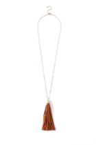 Francesca's Game Day Tassel Necklace In Burnt Orange - Orange