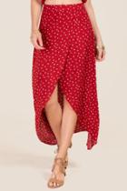 Blue Rain Penny Star Wrap Skirt - Red