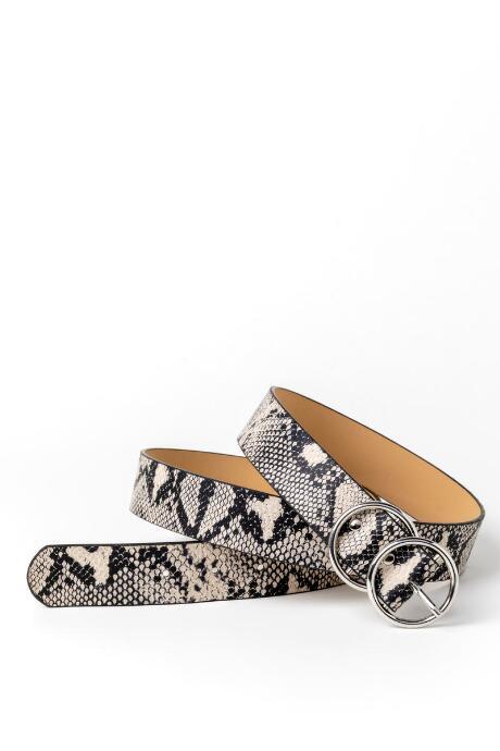 Francesca's Susie Snakeskin Belt - Black/white