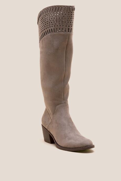 Francesca Inchess Brenda Laser Cut Hi Shaft Boot - Gray