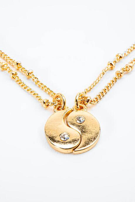 Francesca's Yin Yang Bff Necklace Set - Gold