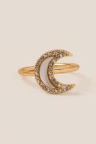 Francesca Inchess Selene Pearl Moon Ring - Gold