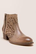 Francesca Inchess Calato Laser Cut Leather Bootie - Tan