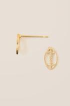 Francesca's Rikki Football Stud Earring - Gold