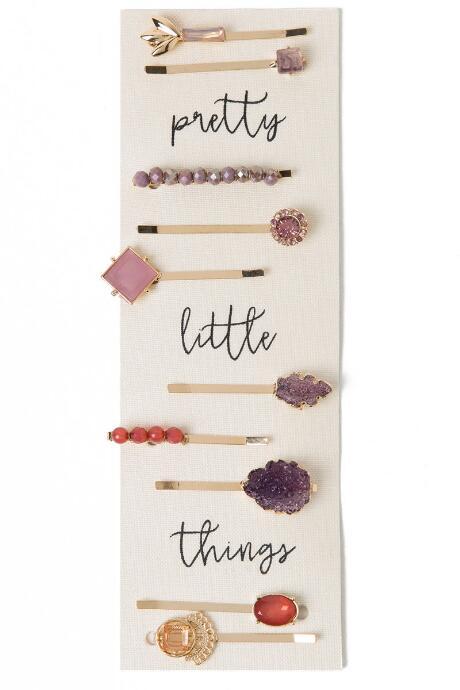 Francesca's Jacque Pretty Little Things Hair Pins - Purple