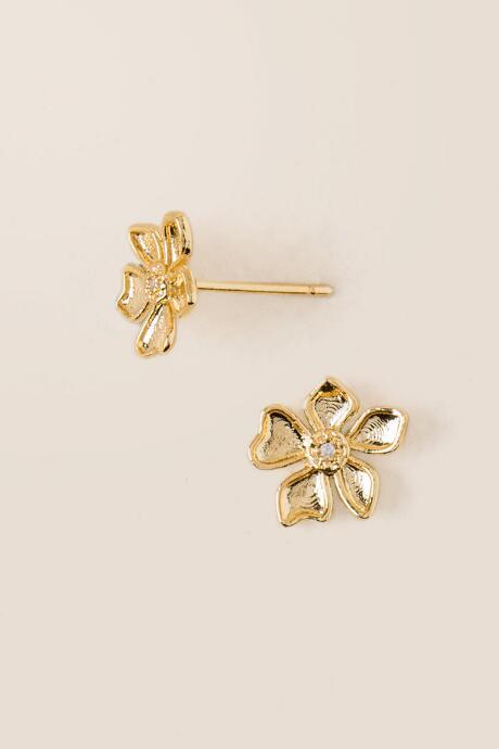 Francesca's Whitley Flower Stud Earring - Gold