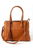 Francesca's Gina Large Structured Satchel - Cognac