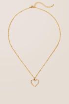 Francesca's Open Heart Pendant Necklace - Gold