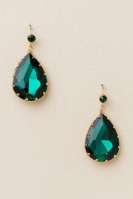 Francesca Inchess Rachelle Teardrop Earrings In Emerald - Emerald