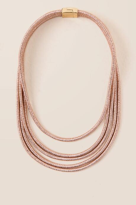 Francesca's Elyse Rose Gold Thread Wrapped Necklace - Rose/gold