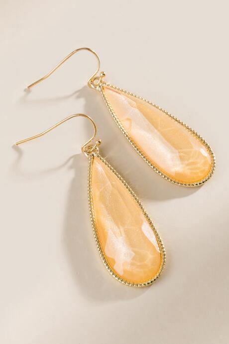 Francesca's Katie Long Teardrop Earrings - Mustard